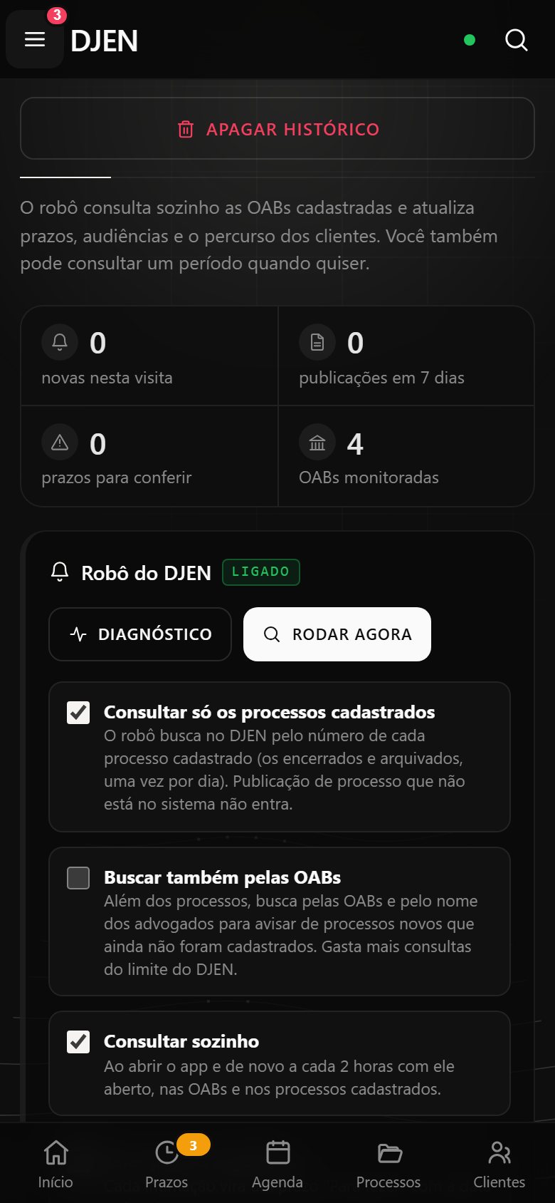 Tela do DJEN